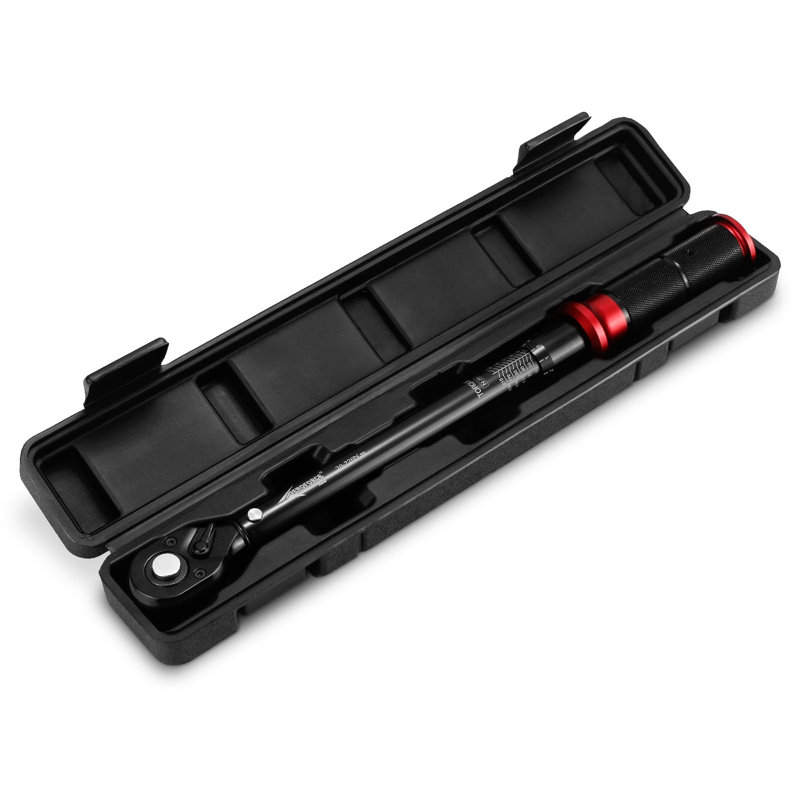 AEROFORCE Chiave Dinamometrica 1/2", Alta Precisione ±3%, 20-220NM, Chiave Dinamometrica con Scatola di Immagazzinaggio Per Auto Moto Riparatori