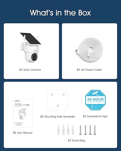 Miniatura 9 de ANRAN Cámaras de seguridad solares inalámbricas para exteriores, cámaras 2K para seguridad en el hogar con panel solar fijo, PTZ de 360 para