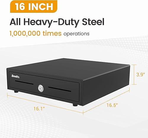 Miniatura 3 de Cajón de efectivo resistente de 16 pulgadas con apertura automática - 5 billetes5 monedas con interruptor de emergencia - RJ1112 compatible con