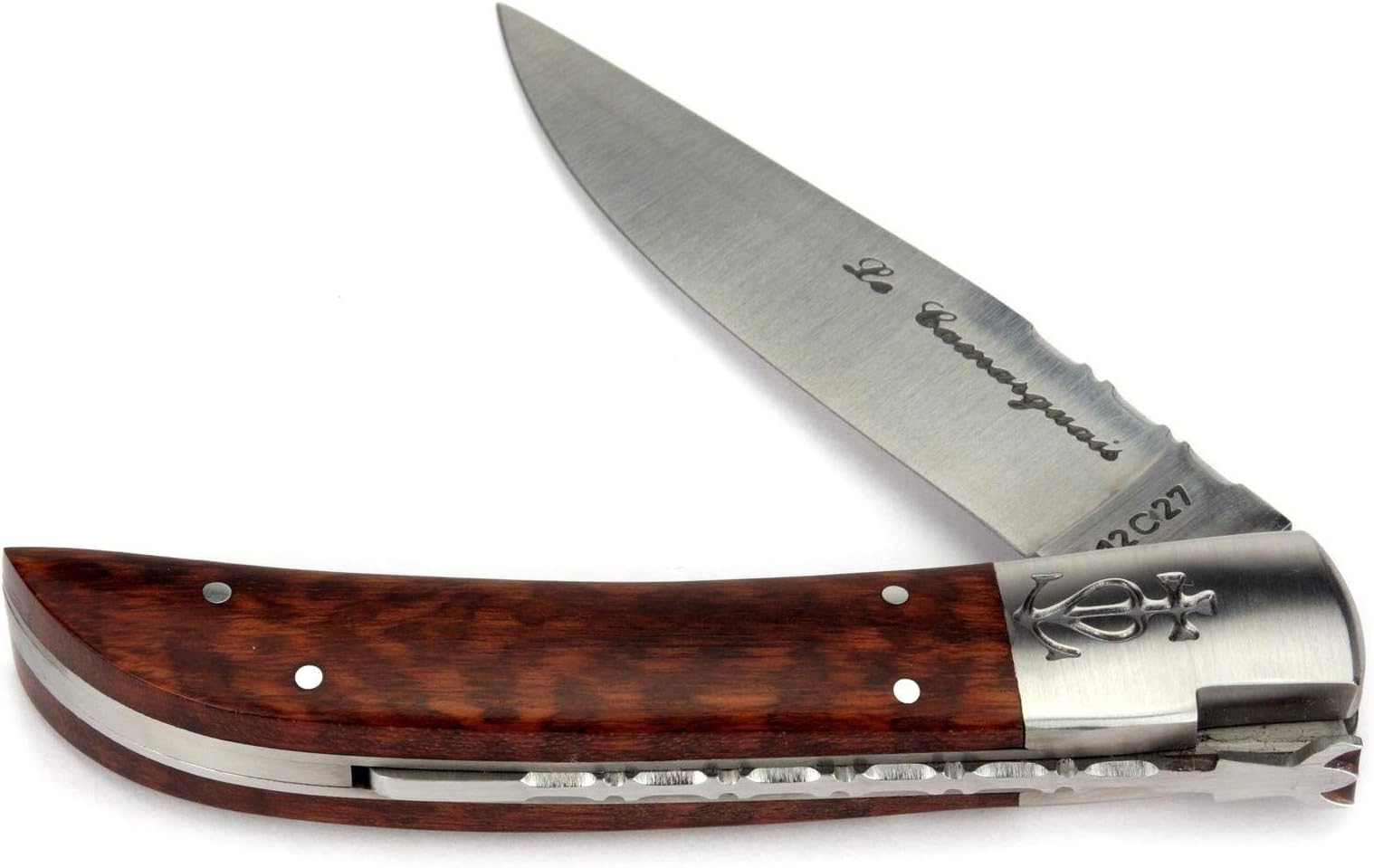 Le Camarguais French Handmade Pocket Knife 12 cm 20022 Snake Wood Handle, Blade and bolsters Stainless Steel