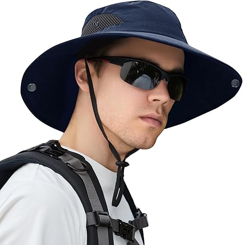 ZOORON Paquete de 1 y 2 sombreros de sol para hombres y mujeres, sombrero de ala ancha, protección UV, impermeable, para pesca, senderismo,