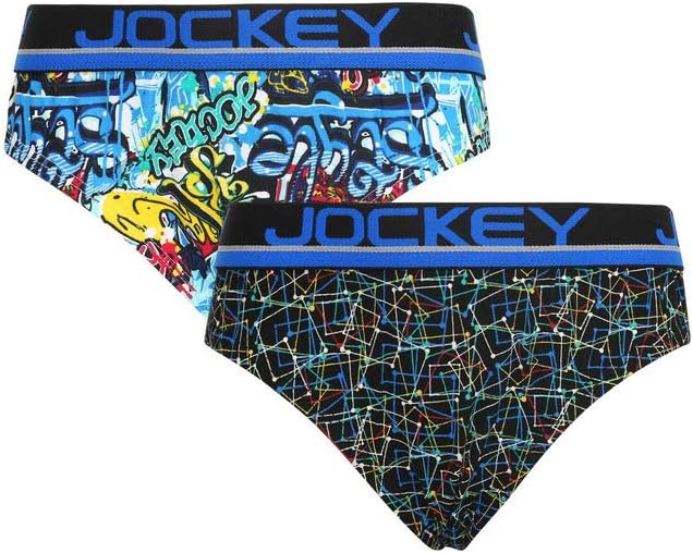 Jockey PB04 Boy's Super Combed Cotton Elastane Stretch Printed Brief with Ultrasoft Waistband (Pack of 2)