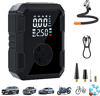 Car Air Pump | 自動停止 電動 10.5MPa | 車用 タイヤ ポンプ エア コンプレッサー - SUV 自転車 バイク スポーツボール プールフロート 遊具用 アウトドア 旅行向け