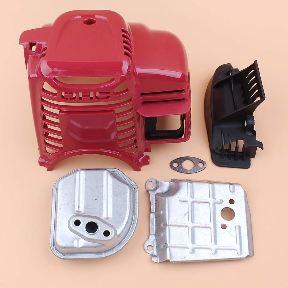 Tiempo Beixi Cilindro Tapa del silenciador de Escape Kit for Honda GX35 UMK435 GX 35 35.8cc 4 Tiempos Motor de Gasolina de Motor desbrozadora Desbrozadora Cortadoras