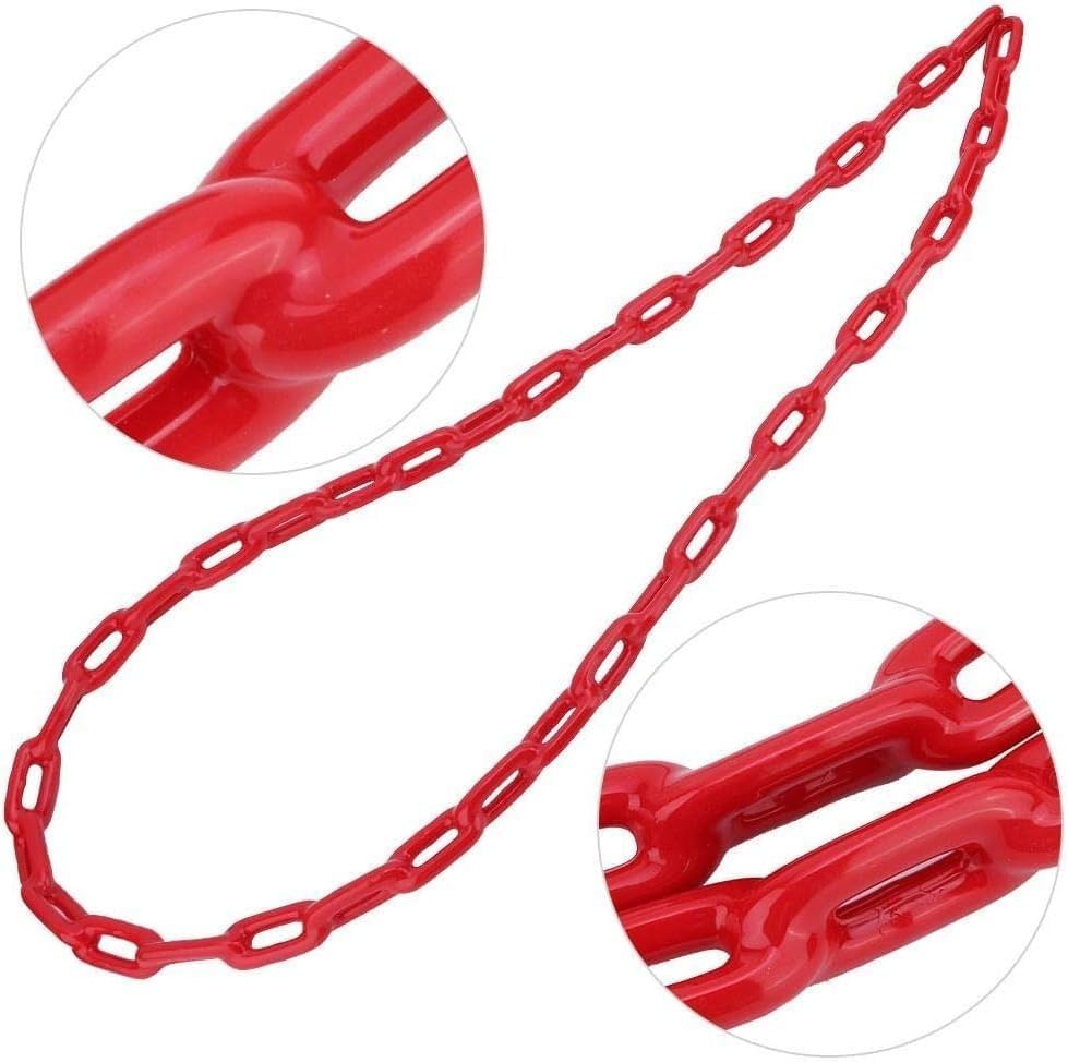 REZNOR Heavy Duty Thermoplastic Coated Metal Link Chain Set for Hammock Swing Indoor Outdoor (Red, 1.5 Meter) 2