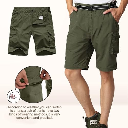 Miniatura 3 de Jessie Kidden - Pantalones convertibles de senderismo para hombre, de secado rápido, ligeros, con cremallera, pantalones para safari, para viajes