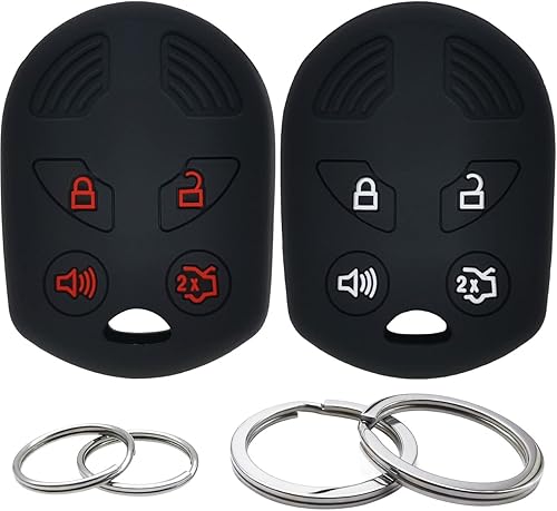 Miniatura 6 de Funda de silicona para llavero de 2 piezas, protector sin llave compatible con Ford C-Max Escape Expedition Flex Focus Fusion Mustang Taurus Transit