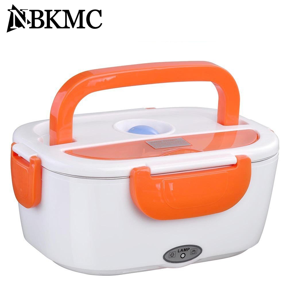 NBKMC Meal Heater Food Warmer Portable Electric Heating Lunch Box with Car Charging Function Removable PP Container 1.5L,110V-22V