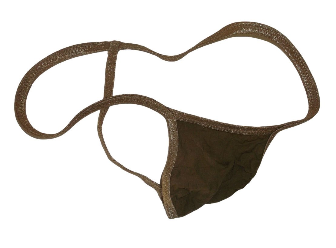 Something Wild in California (SWIC) Super Stretchy Stocking Thong G String Expandable Underwear Micro Suntan Made USA