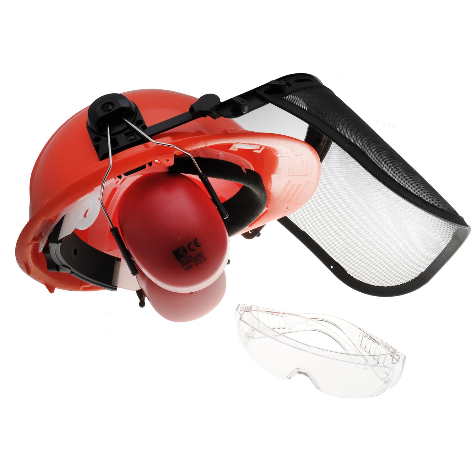 Casco forestale professionale, con visiera anti-rumore norme CE