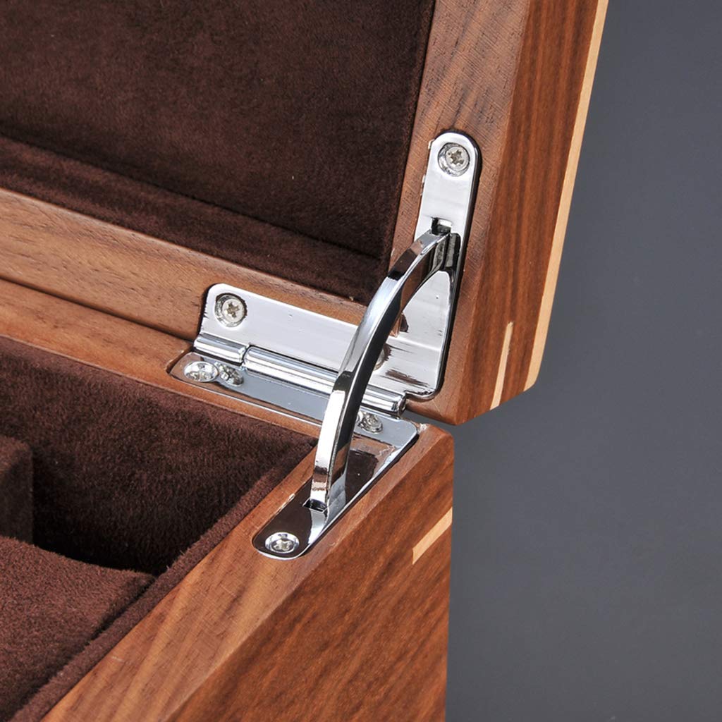 Scatola Porta Orologi da Uomo, Organizer in Legno con 10 Scomparti, Custodia Porta Gioielli da Donna e bracciali con Serratura in Metallo.