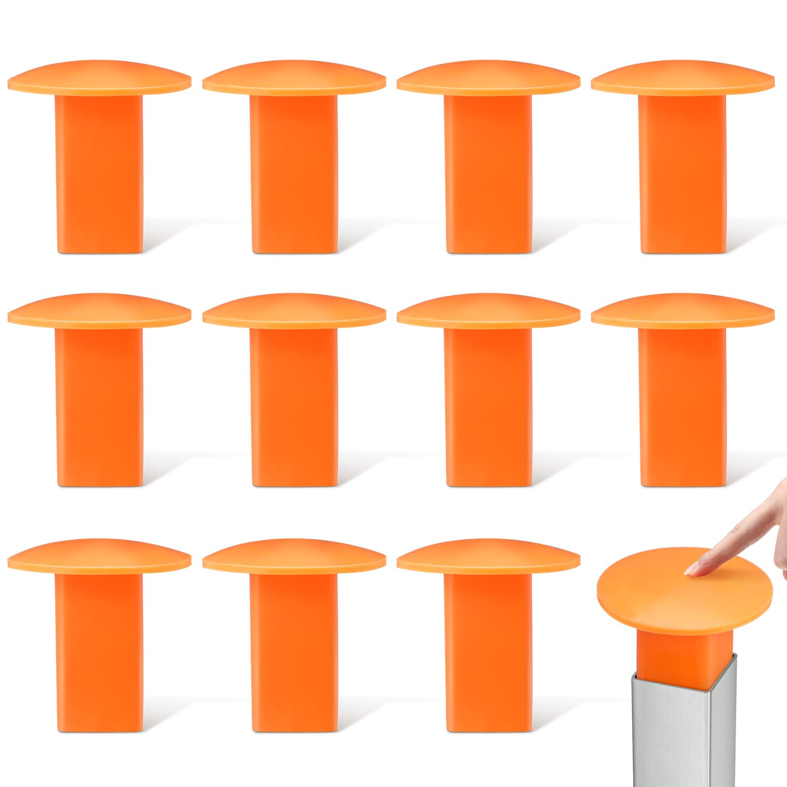 Pangda 12 Pcs Baseball Base Plugs for Baseball Field, Base Anchors, Orange