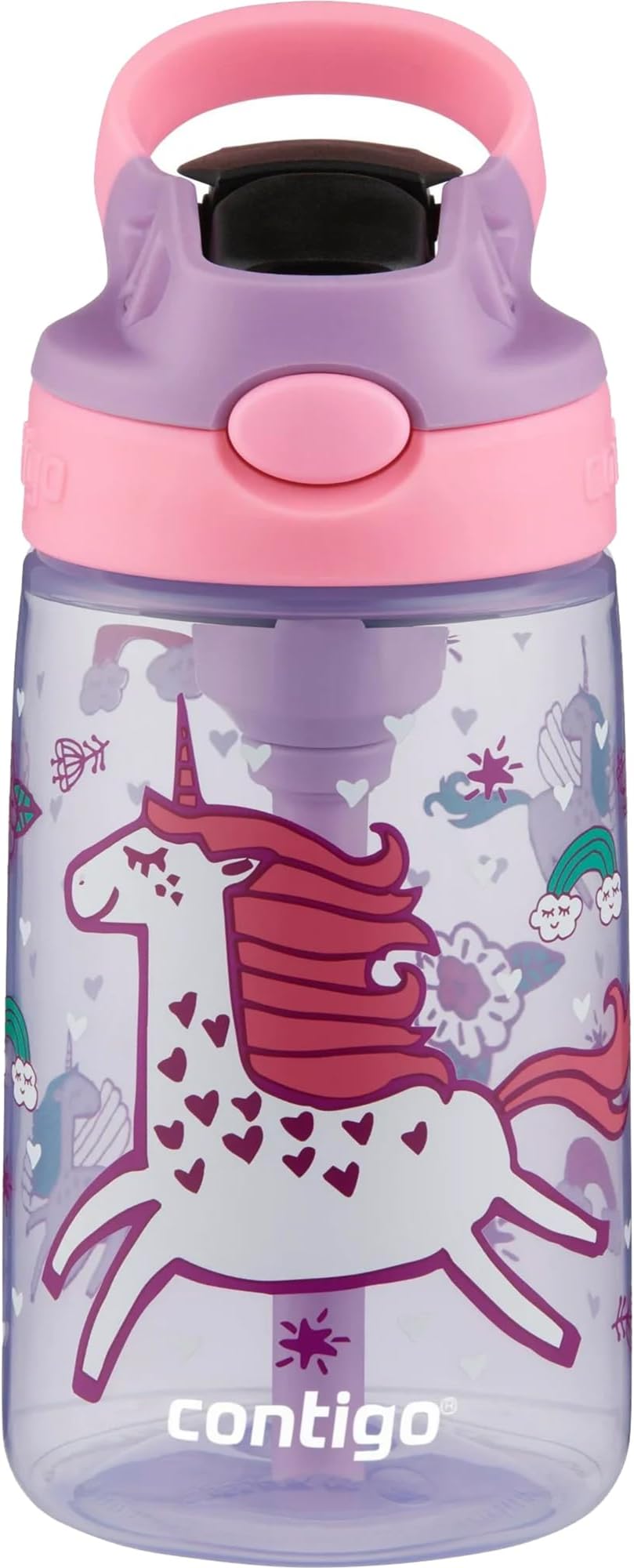 Bouteille Contigo Kids Autospout 14 Oz Avec Paille - Motif Macaron, Anti-déversement Et Sans BPA