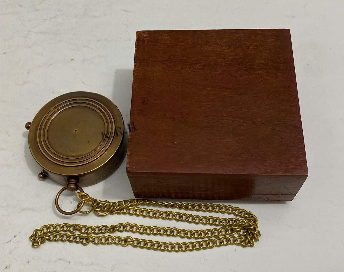 Bussola tascabile in ottone anticato, realizzata a mano, stile, direzionale, per navigazione, escursionismo, trekking, viaggi e campeggio, con scatola in legno "To My Dad"