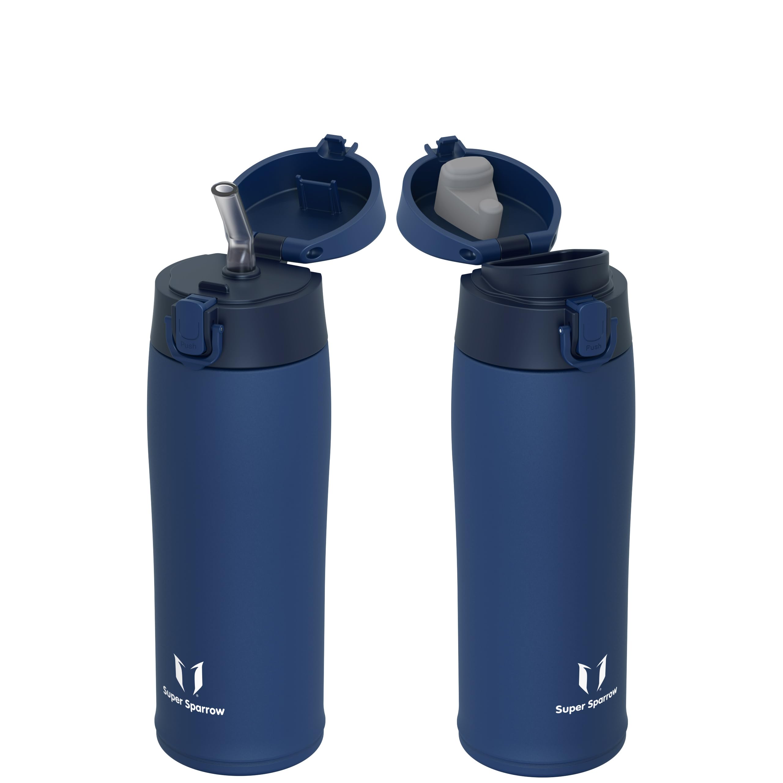 Super Sparrow Water Bottle Stainless Steel 18/8 - Travel Mug - 500ml - Insulated Metal Water Bottle - BPA Free - Leakproof Drinks Bottle