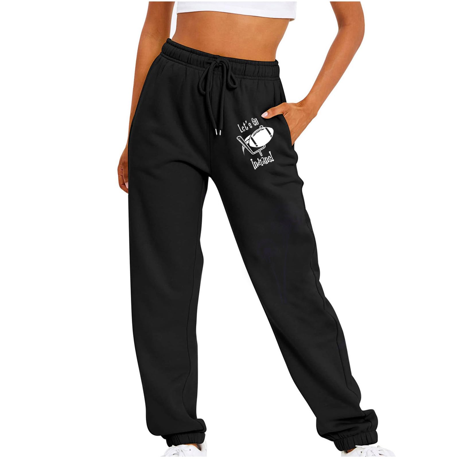 Womens Sweatpants Baggy High Waisted Fall Pants Cinch Bottom Joggers with Pockets Fashion 2023