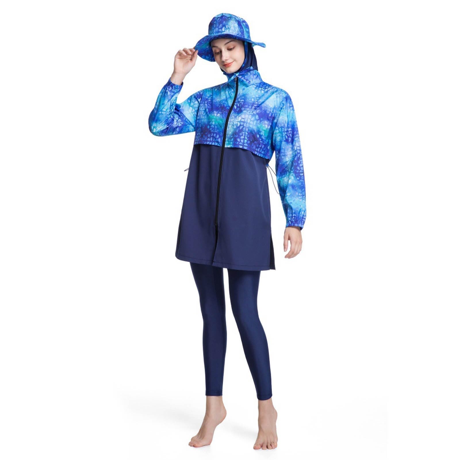 Burkini Damen: Muslimische Badeanzug Sonnenschutz Slim Fit Große Größe Schwimmanzug Badebekleidung Push Up Bauchweg Swim Suit Swimsuits for Women Shape Bademode Badeanzüge