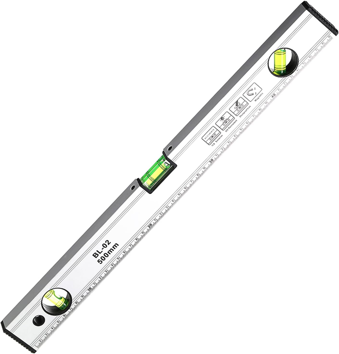 Alomejor Guitar Level Ruler, Aluminum Alloy Lightweight Tool with Magnetic Sides for Instrument Tuning DIY Projects
