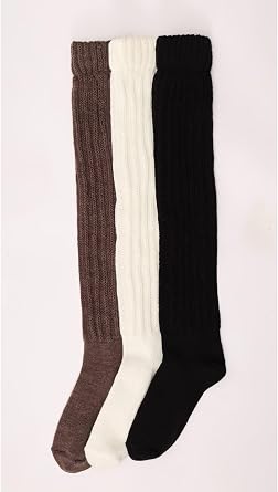 SOCKS Slouch 3  ift Kad n Tozluk Diz st  Dizalt  K l k Y nl  Kal n Yumu ak  izme Bot  orap  ok Renkli 36-40