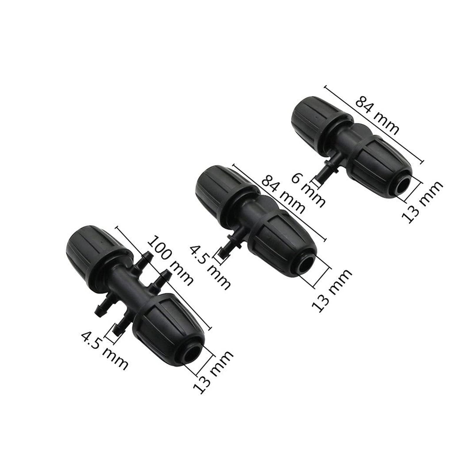 Garden Plumbing 20 Pieces of 1/2" Hose to 4/7mm Hose Interface Locking T-Shaped Four-Way Connector Garden Irrigation Water Pipe Hose Distributor (Color : Purple)