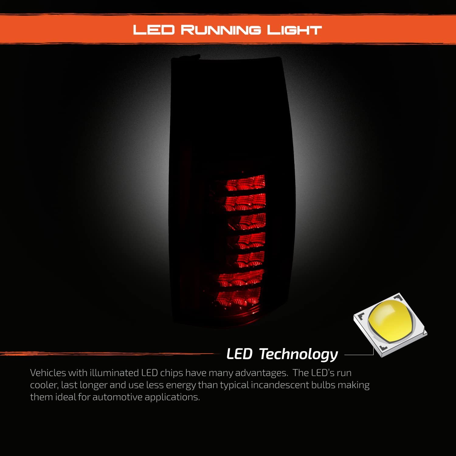 AKKON - Fit 2007-2014 Chevy Tahoe Suburban GMC Yukon 07-14 [Full LED] Tail Lights Rear Lamp Assembly Black Housing