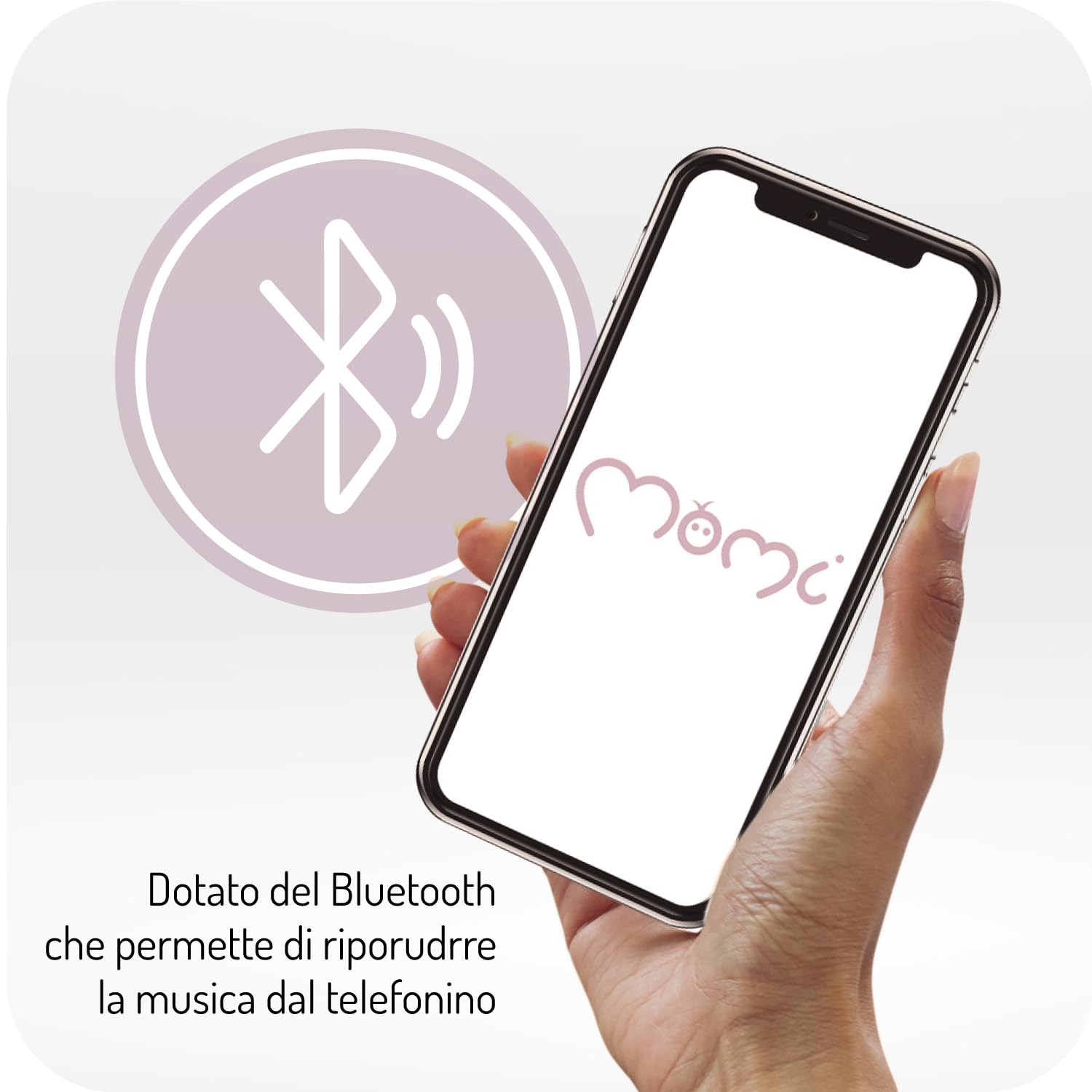 MoMi KENANI Sdraietta per bambini fino a 9 kg, pieghevole, con telecomando e Bluetooth, batteria ed elettricità, cintura di sicurezza a 5 punti, protezione parasole, zanzariera