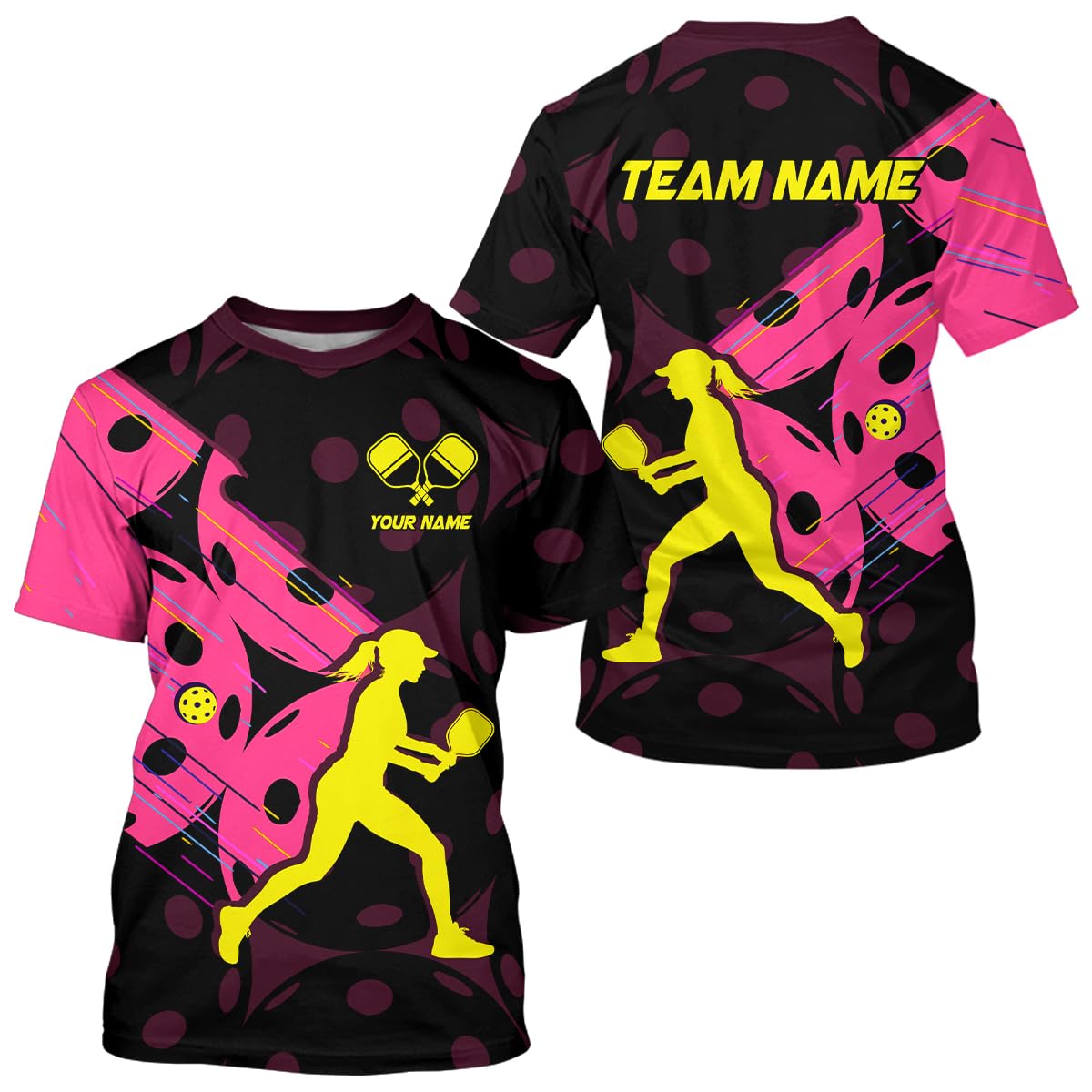 PIONAMZIOZ Custom Pickleball Shirts for Women Men Pickleball Jersey Personalized Pickleball Team Shirt Pickleball Clothes (US, Alpha, Small, 5X-Large, Regular, Regular, Pink)