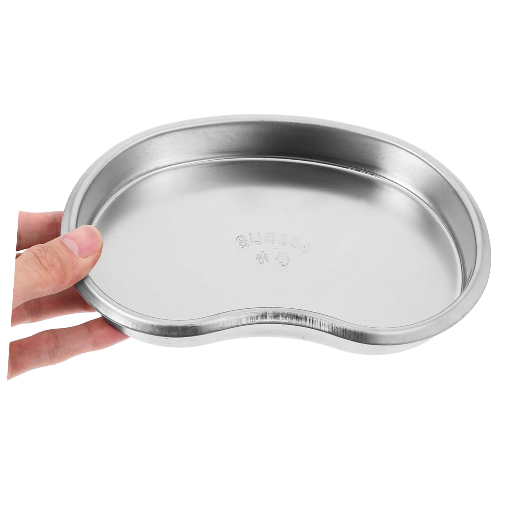 Ipetboom Vassoio in Acciaio Inox 304 Forma di Rene, Piccolo, senza Giunzioni, Facile da Pulire, per Strumenti Medici e Dentali