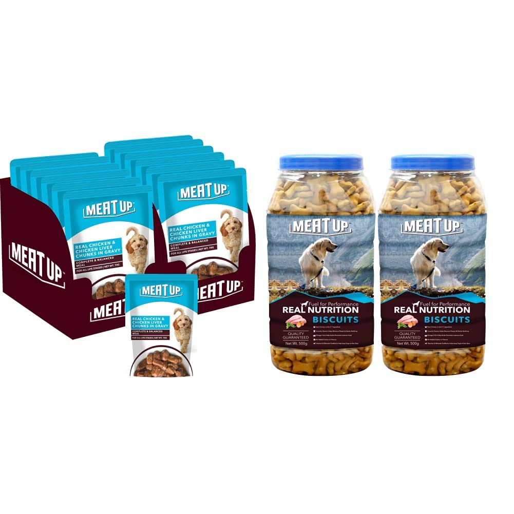 Buy Meat Up Wet Dog Food, Real Chicken and Chicken Liver Chunks in