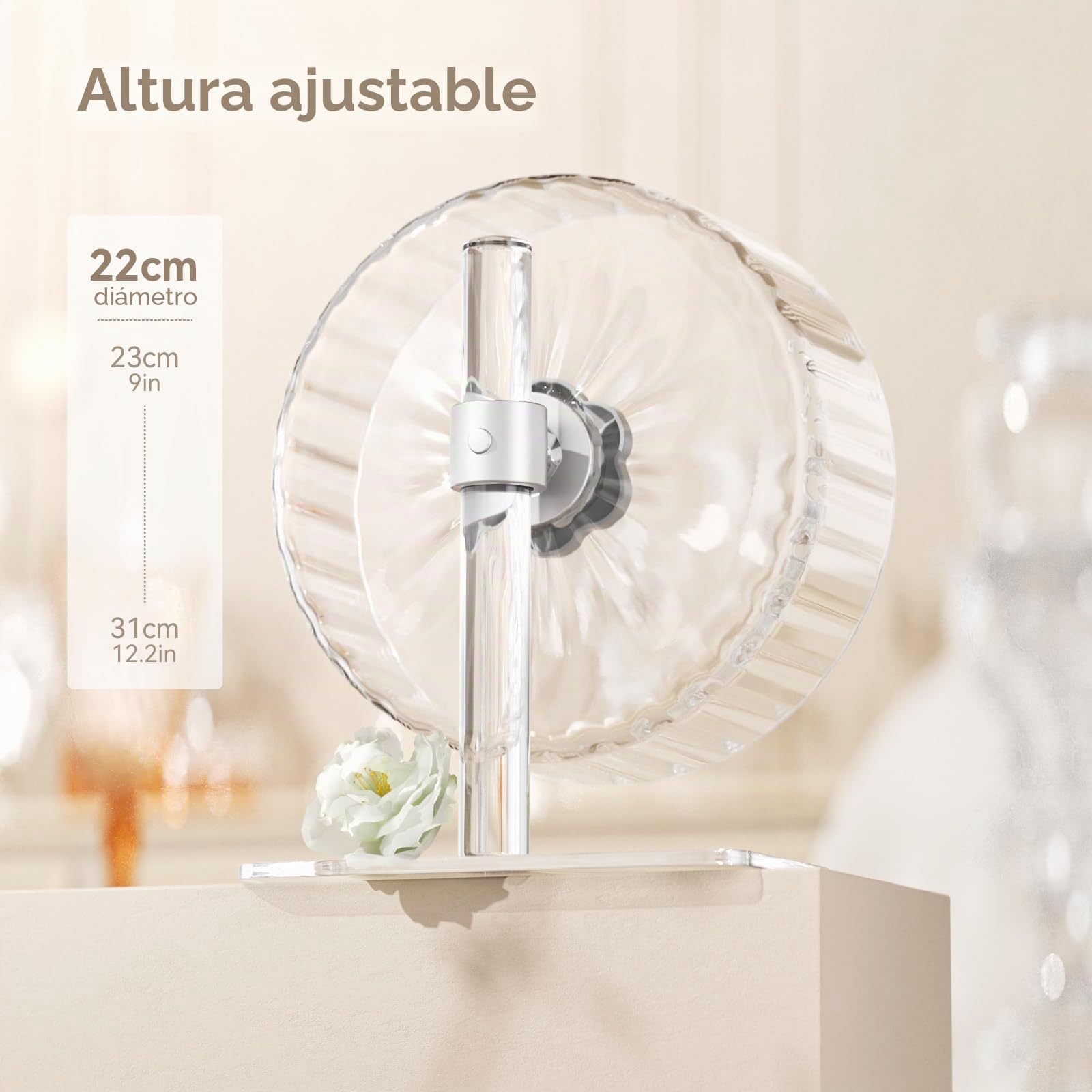 BUCATSTATE Rueda para Hámsters, 21cm Silenciosa Hámster Running Wheel, Juguete de Hámster, Transparente Rueda de Ejercicio para Mascotas para Hamster Gerbil Conejillo de Indias (Transparente)