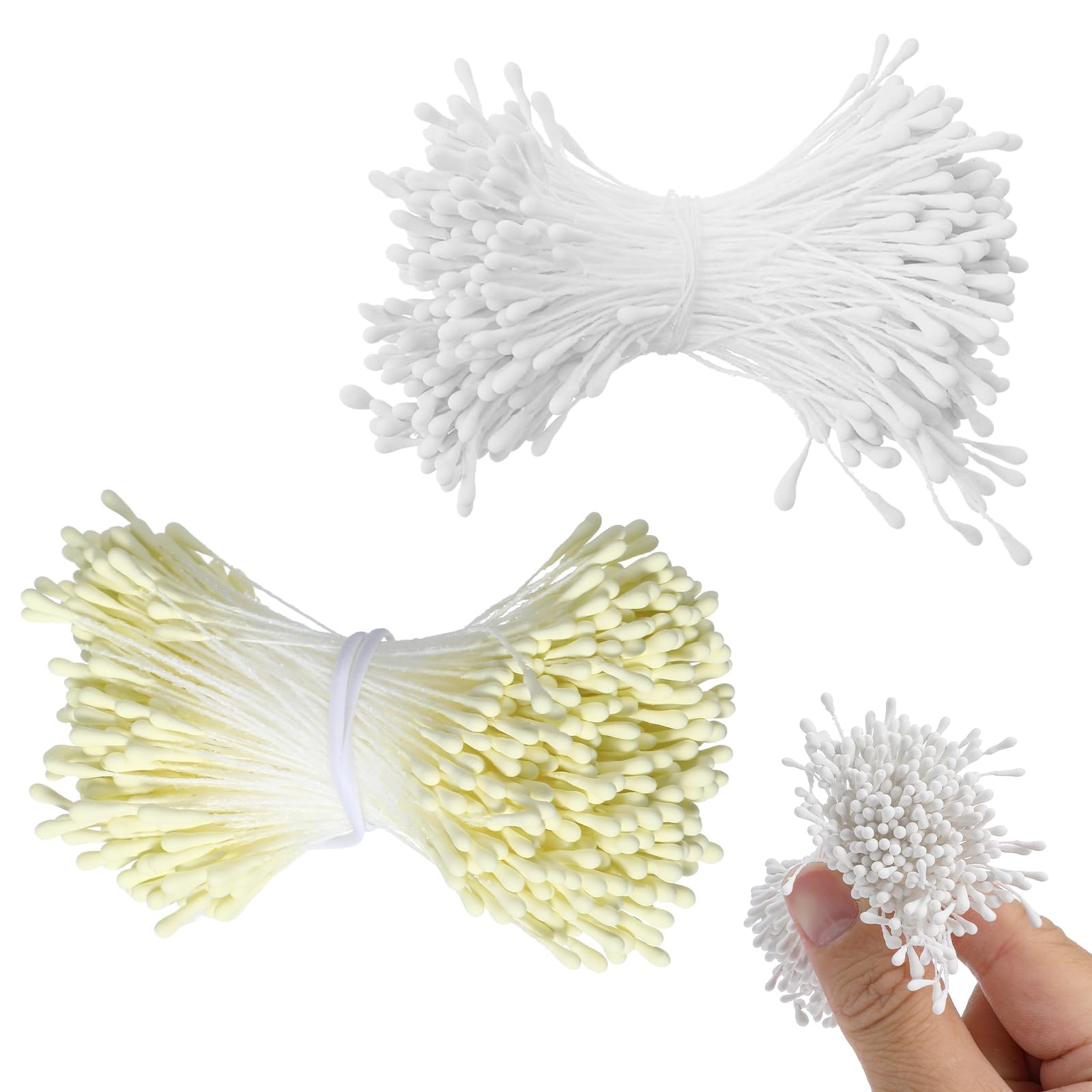 800 Pcs DIY Matte Flowers Stamens for Crafting, Flowers Making Materials, Pearls for Craft, Pipe Cleaner for Craft Flower, Flower Making Kit for Home Decor and Kids Activities, Stamens for Flower Making