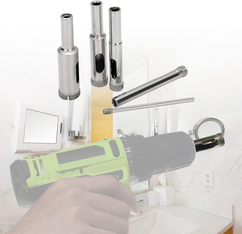 ASIV Tile Hole Saw, 5 Pcs Diamond Drill Bit Remover Tools for Glass, Porcelain, Ceramic, Granite Stone Drill Bits 3-12mm