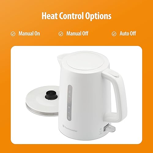 Miniatura 5 de Toastmaster Hervidor eléctrico de 1.7 litros, hervidor de té y café, calentador de agua eléctrico, calentador de agua inalámbrico, caldera de agua