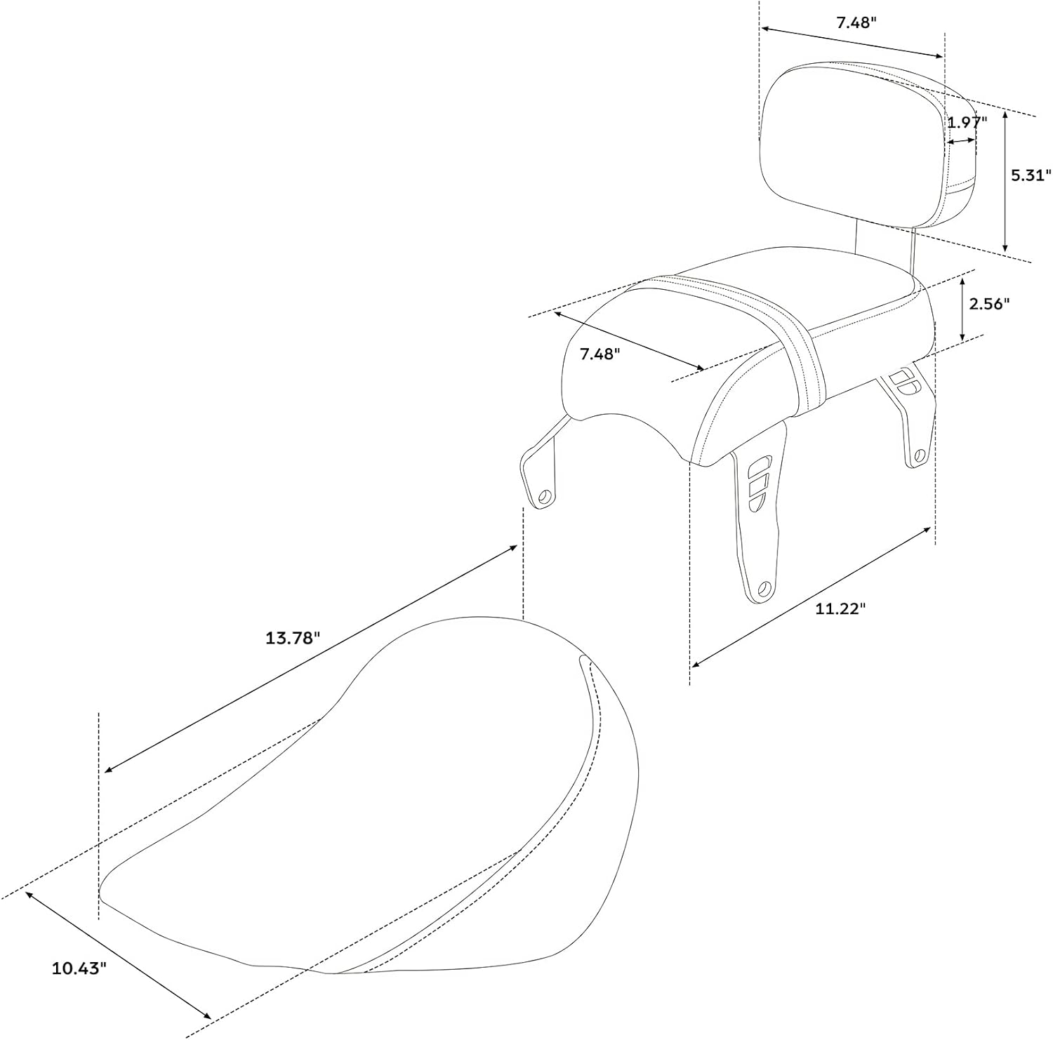 Green-L Driver&Passenger Seat with Backrest Pad Set Fit for Indian Scout Bobber Sixty 2020-2024 (Style F)