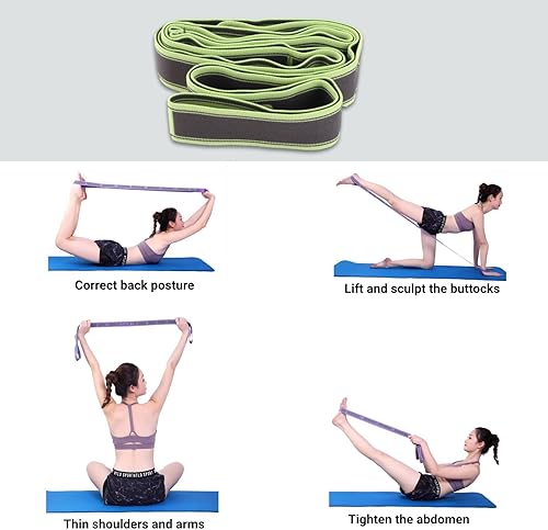 Miniatura 7 de Banda elástica Número de correa elástica Banda de estiramiento Bandas de ejercicio Equipo de yoga para ejercicio Fitness Entrenamiento Fisioterapia