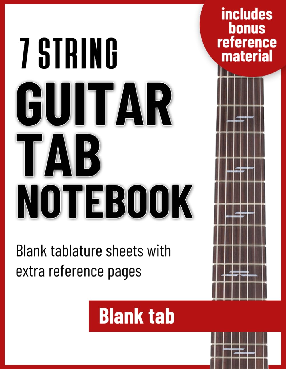 7 string Guitar Tab blank notebook with index and blank chord-box pages: Tablature manuscript paper for seven stringed instruments includes circle of fifths and scales reference (Blank Music Paper)
