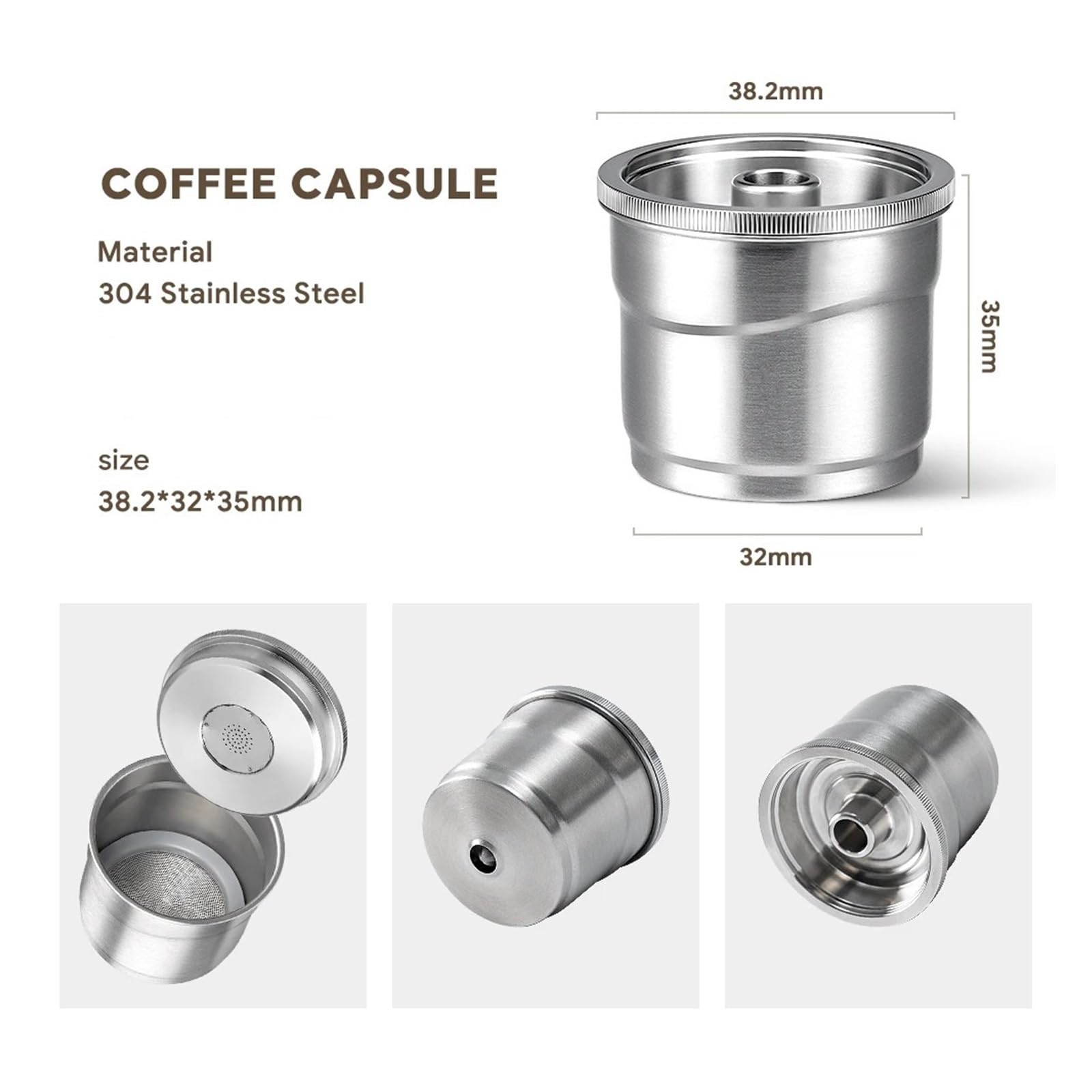 Cápsulas De Café Reutilizables, Compatibles Con Cafeteras Illy, X7/Y3/Y5. Cápsulas De Acero Inoxidable For Rellenar.(3pcs)