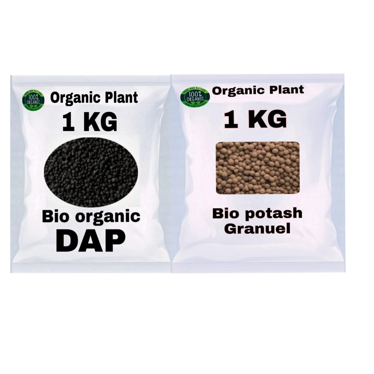 ORGANIC PLANT 2 In One Pack Offer Bio Organic DAP & Bio Potash Granuels (Each 1KG)