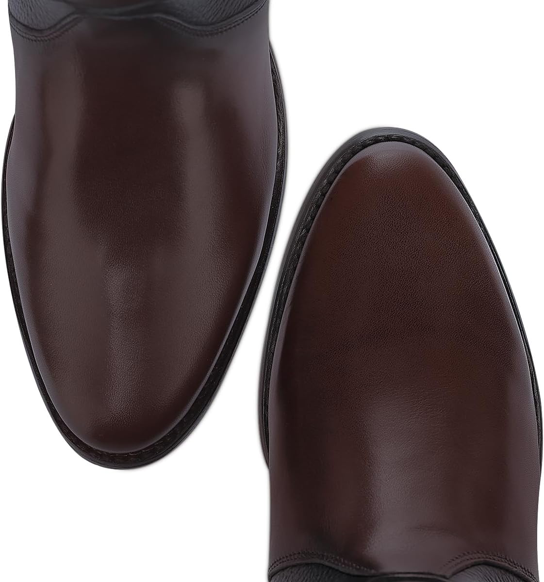 CUADRA Women’s High Boot in Bovine Leather with Studs and Decorative Strap Brown 4X01RS