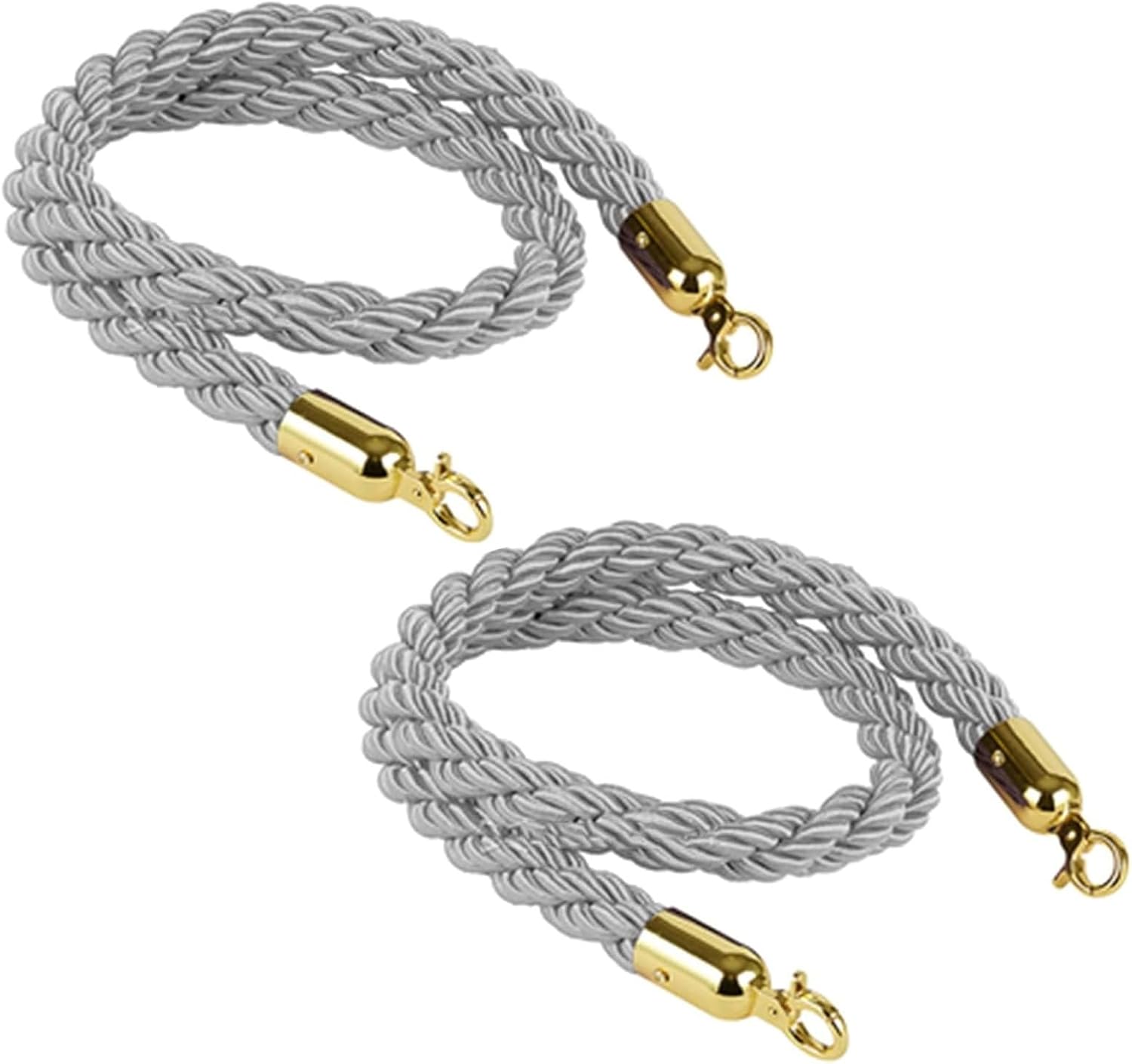 Stanchion Rope Queue Barrier Ropes 1M/1.5M/2M,Crowd Control Rope,Braided Hemp Rope for Queue Divider (Slivery 1meter)