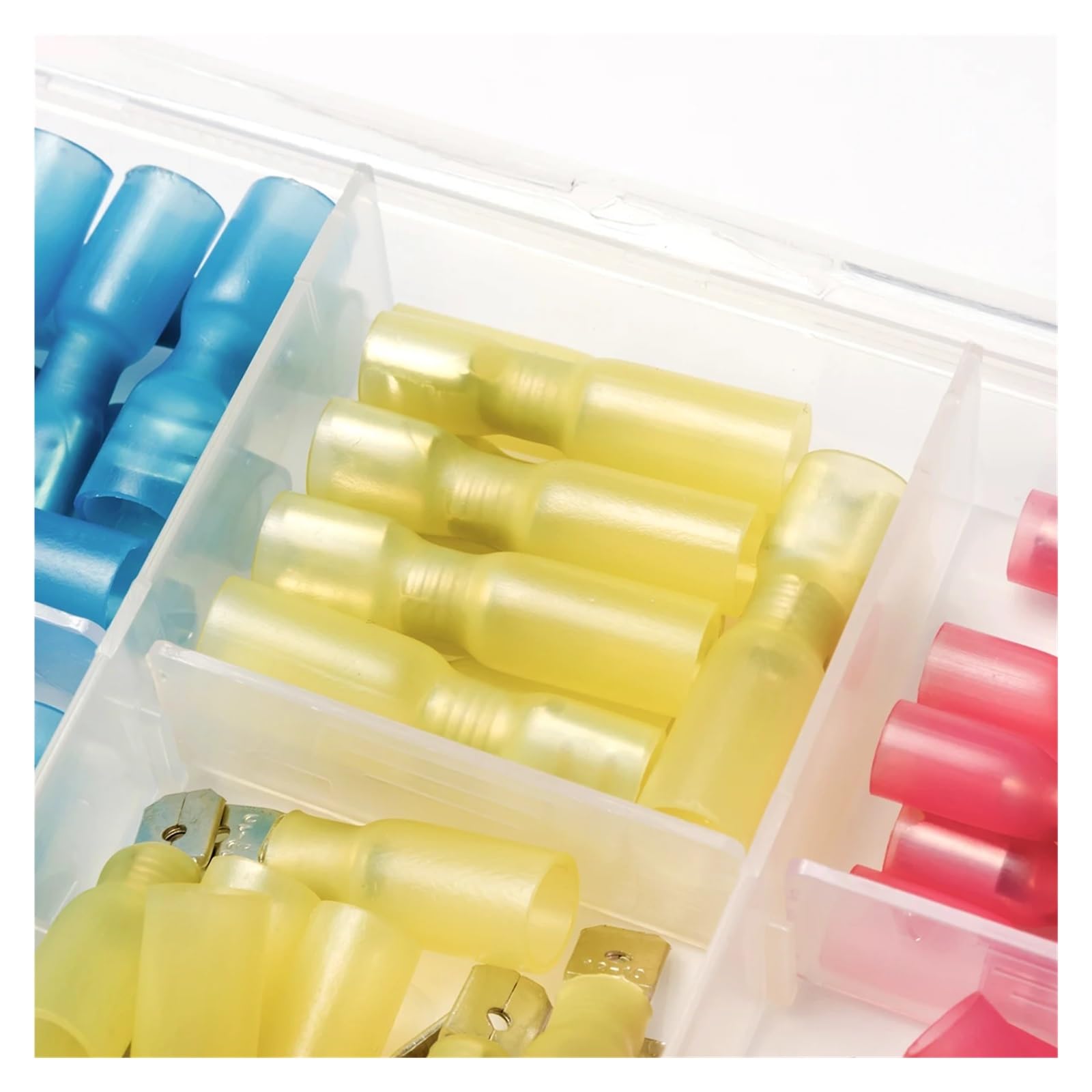 Assortiment de 200 connecteurs thermorétractables à Bout à Bout, cosses à souder