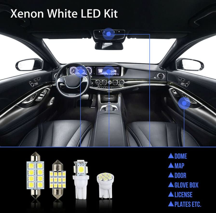 14 Piezas Kit LED T10 36mm para Interior de Auto miniatura 2