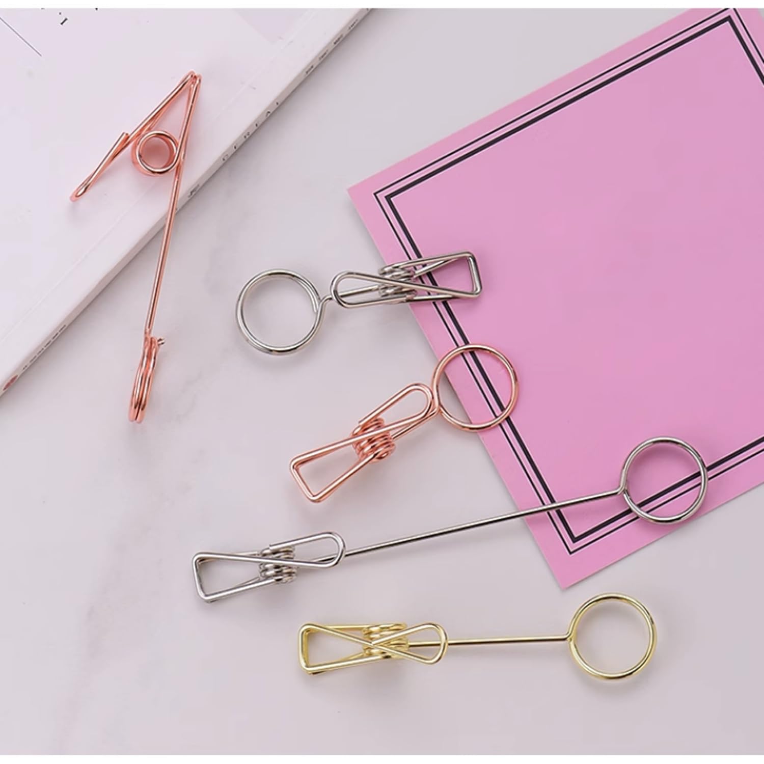 Clip de signe de porte-étiquettes, 6 pièces, support de signe en acier inoxydable, Clip de signe de supermarché de dessert, présentoir de prix de boulangerie de gâteau(Silver,10CM)