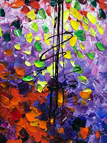 Yotree Paintings, 24X48 Inch Paintings Brilliant Flowers Oil Hand Painting 3D Hand-Painted On Canvas Abstract Artwork Art Wood Inside Framed Hanging Wall Decoration Abstract Painting #TOP2