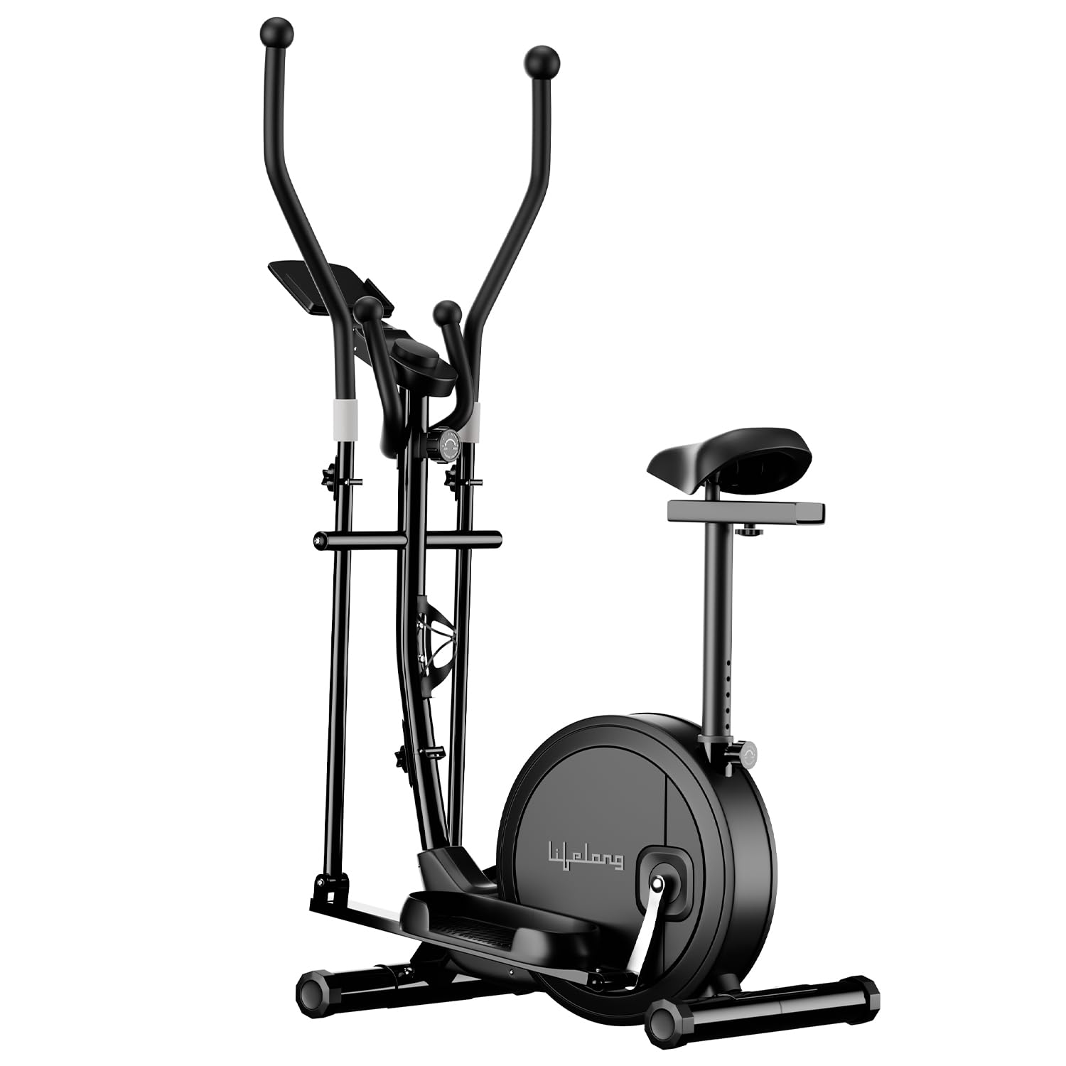 Lifelong Elliptical Cross Trainer Bike for Home Use | Cycling Machine | Exercise Machine with Touch LED Screen Display, Adjustable Seat |6kg Flywheel|Magnetic Adjustable Resistance & iPad Holder-Black-image-39