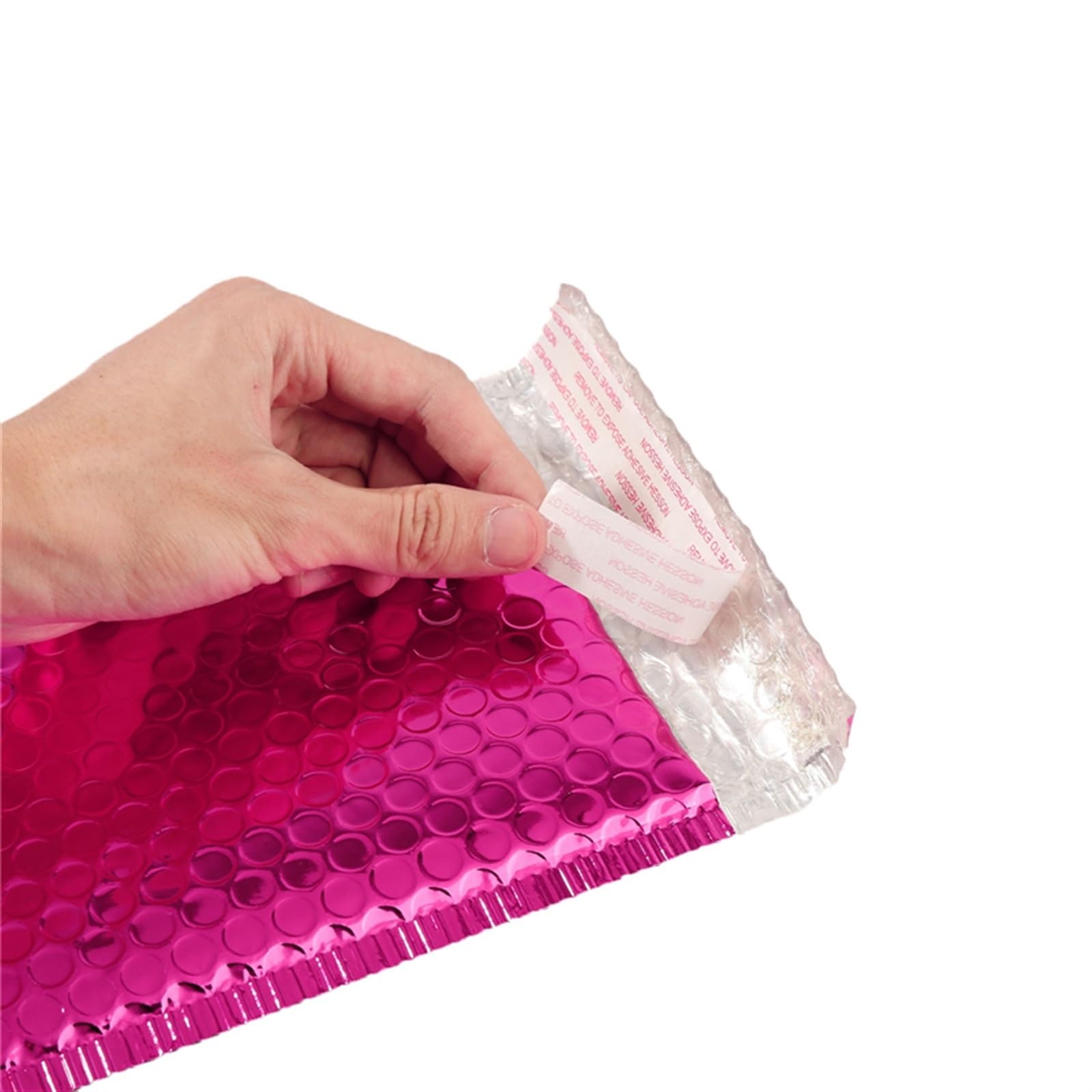 Koperty bąbelkowe Poly Mailers, Koperty bąbelkowe, torby pocztowe, folia aluminiowa, kolor różowy, różne rozmiary, opakowanie 50 szt.(15x20cm)
