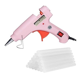 Fadman Electric 20W Pink Mini Hot Melt Glue Gun With 50 Pcs Hot Melt Glue Stick Standard Temperature Corded Glue Gun (7 mm)