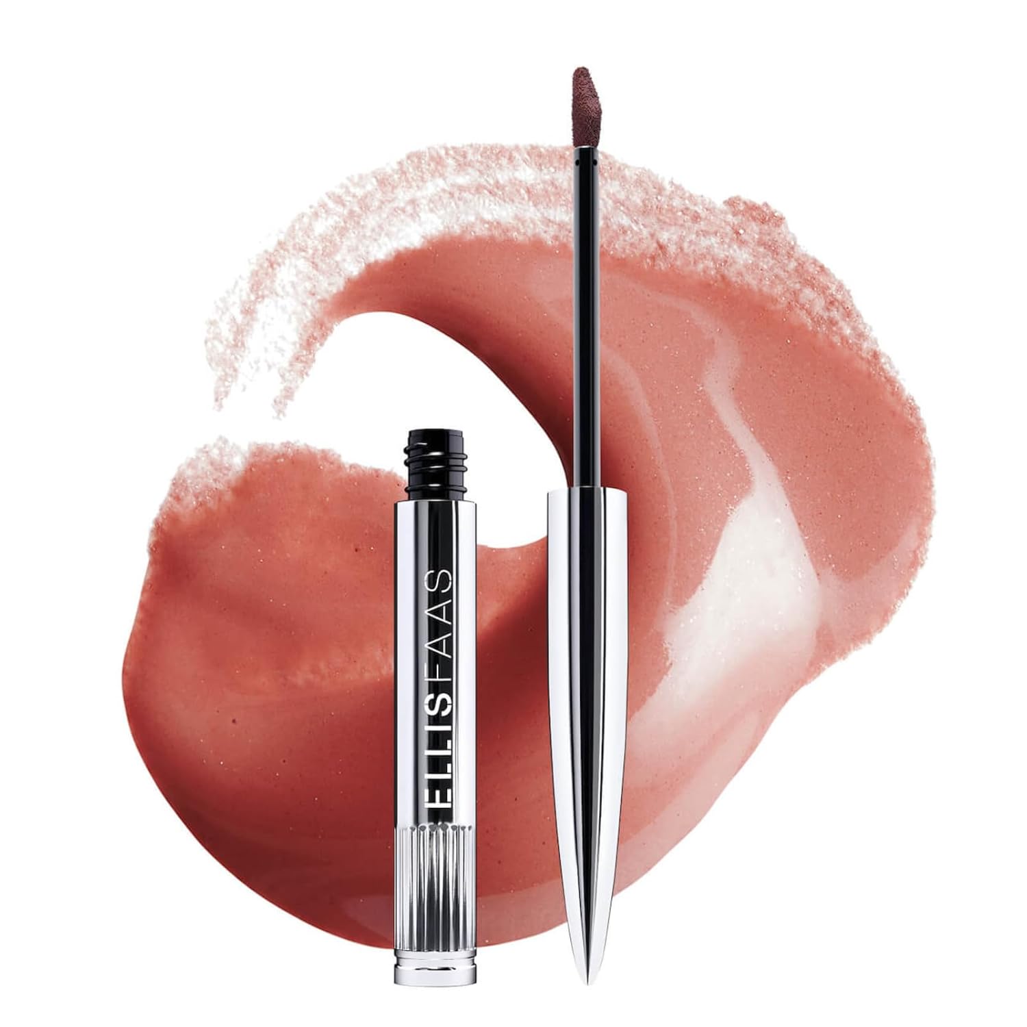 Ellis Faas Liquid Blush Dewy Cheek Tint Blendable & Buildable Long Lasting with Essential Oils, Rose Water & Squalene Contour & Highlight All Day Wear Face Makeup Made in Italy (302 Fresh Coral)