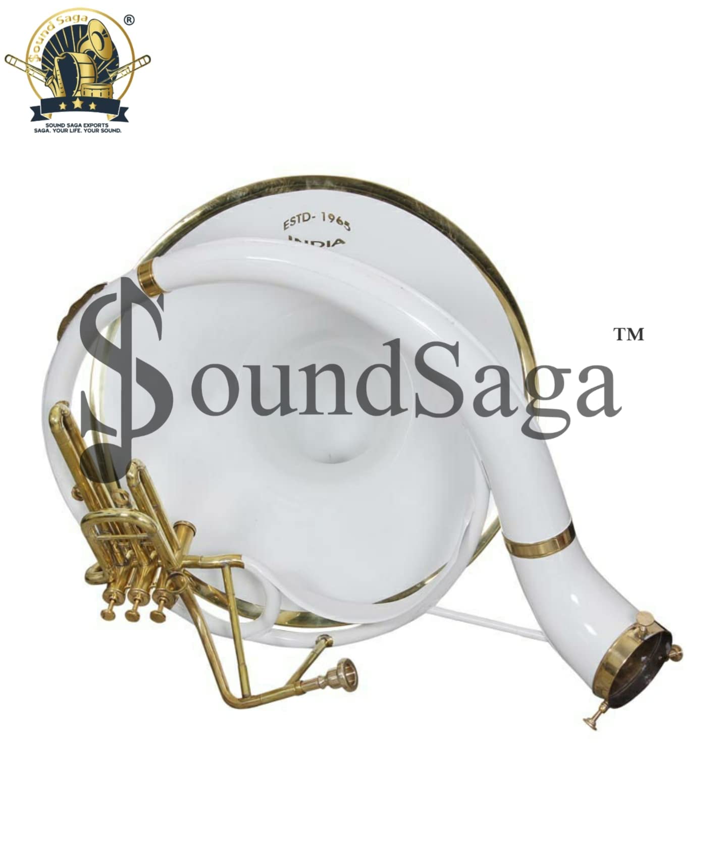 Goldfarbene Tuba IM Messing-Sousaphon 55,9cm - Mit Tragetasche,  Handgefertigt - Perfekt Für Blasorchester \u0026 Musik Messing Sousaphon 55,9cm, image size:1440x1686