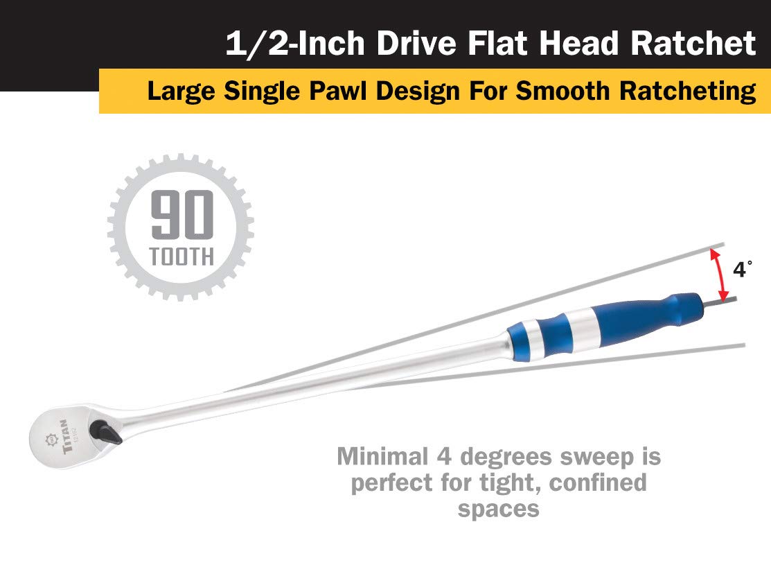 ちゃーはん Titan 12162 1/2-Inch Drive x 16-Inch 90-Tooth Flat Head